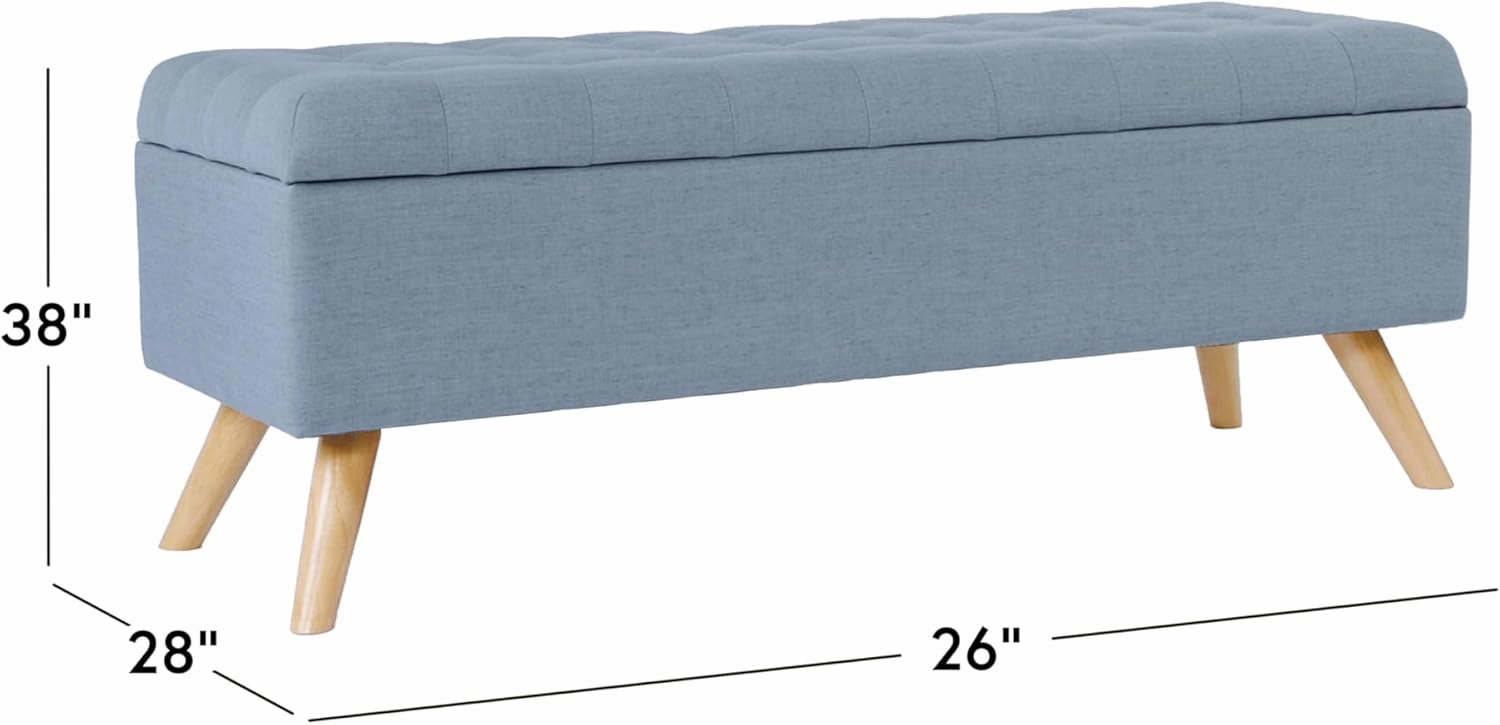 HomePop Modern Storage Bench, Blue Large