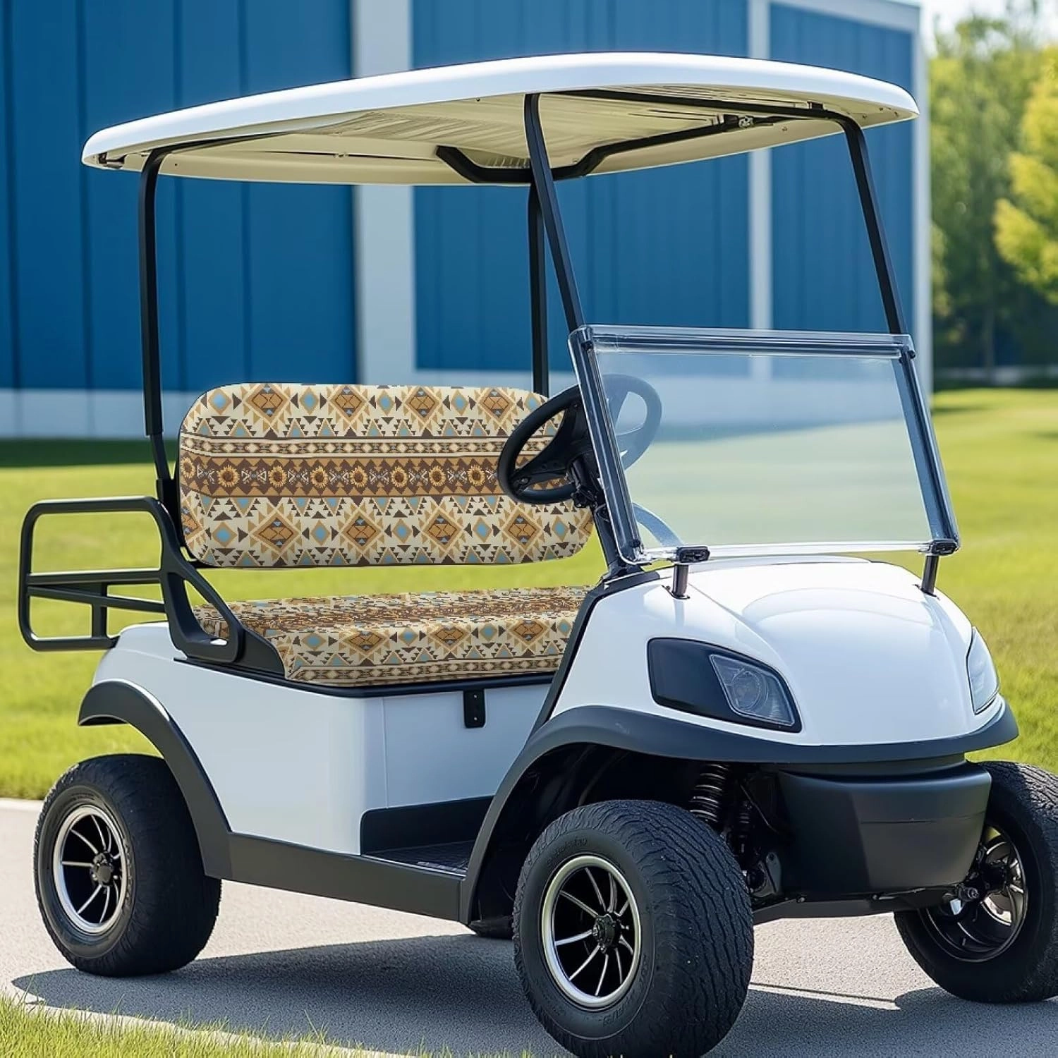 Horeset Golf Cart Front Seat Covers for Hot Weather, No Stapler Needed, Golf Cart Seat Covers Set Fit All Golf Cart Brand