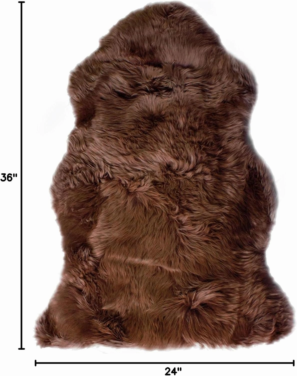 HUAHOO Premium Genuine Sheepskin Rug Brown Real Australia Sheepskin Natural Luxury Fluffy Lambskin Fur Area Rug Seat Covers for Kids Bedroom Sofa Chair Cover Pets Dogs Mat Double Pelt/2' x 3' Brown
