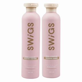 Human & Synthetic Wig Shampoo & Conditioner set| Detangle Wig |Color-Safe| Promotes Body & Volume | Promote Silkiness & Shine | 2 Pack, 8 oz