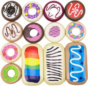 Imagination Generation Baker's Dozen Wooden Donuts, 13 Assorted Colorful Wood Eats! Pastries