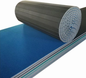 Indoor Gymnastics Tracks Exercise Mat Roll Out Cheerleading Fitness Mats with a Grippy Gym Carpet Top Sturdy Foam Wrestling Mats for MMA, Cheerleading, and Fitness for Easy Setup