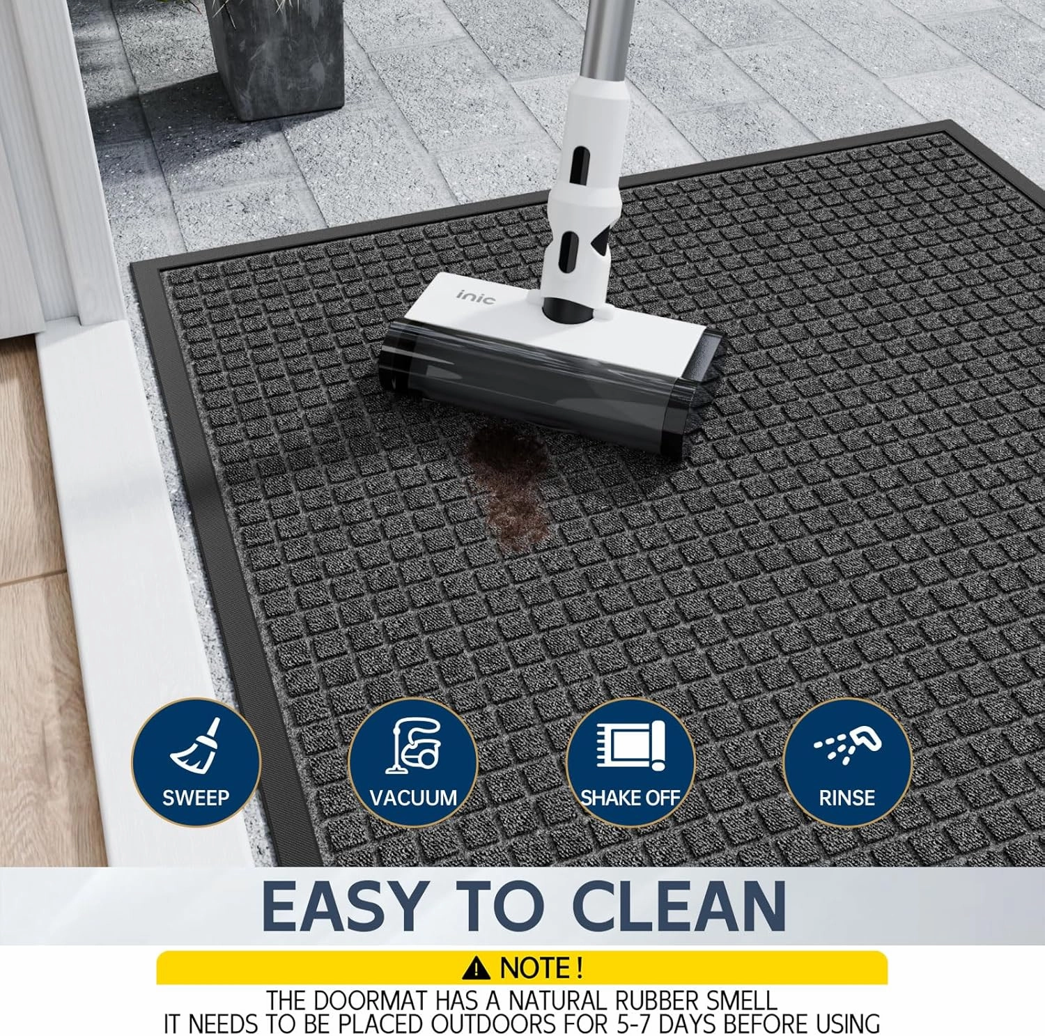 Indoor Outdoor Front Door Mats, 72" x 48" Rubber Backing Non Slip Durable Welcome Floor Mats for Patio, Garage Entrance, Stain and Fade Resistant Commercial Doormats for High Traffic
