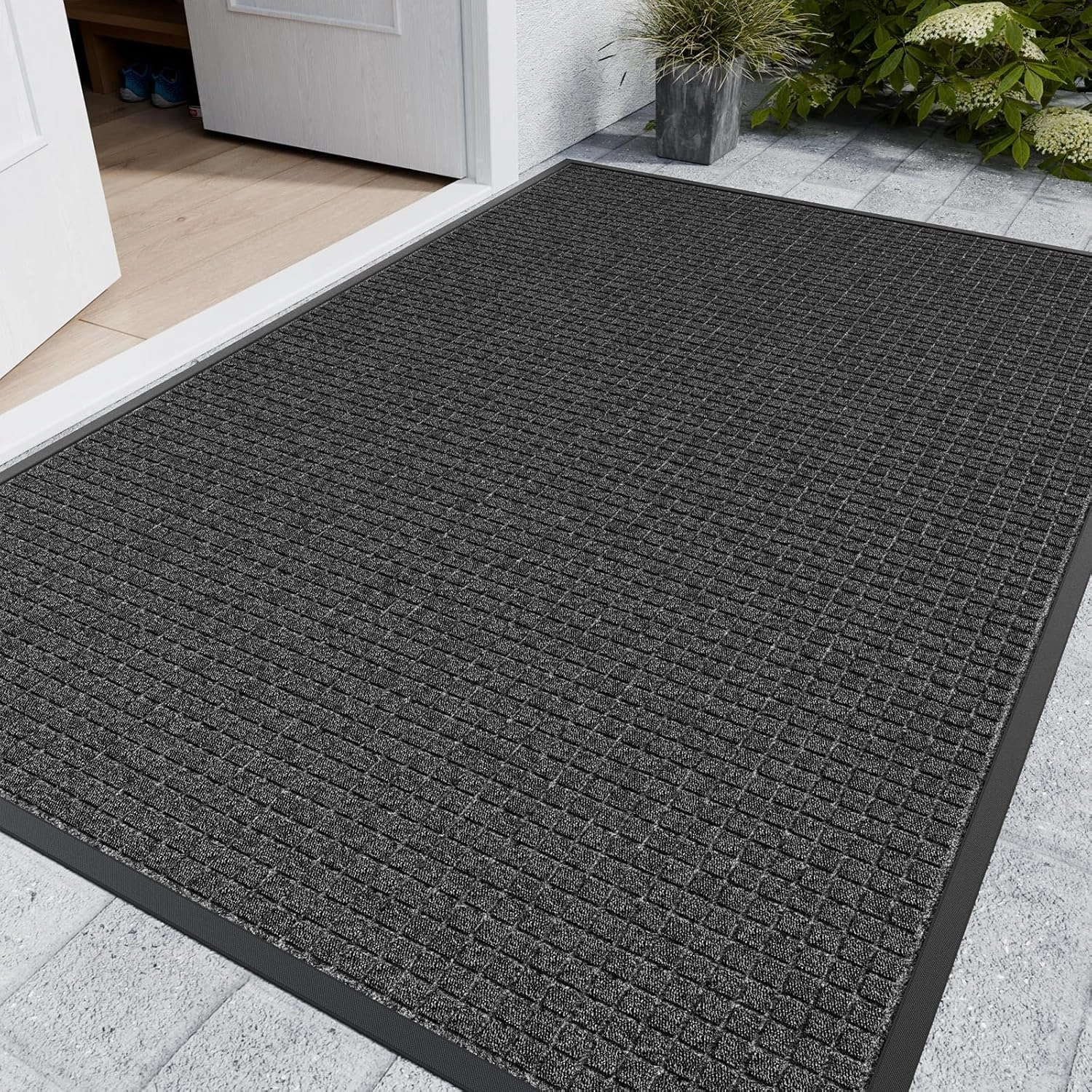 Indoor Outdoor Front Door Mats, 72" x 48" Rubber Backing Non Slip Durable Welcome Floor Mats for Patio, Garage Entrance, Stain and Fade Resistant Commercial Doormats for High Traffic