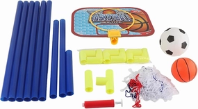 Indoor Outdoor Mini Basketball Soccer System Backboard Football Guard Balls Kit Kids Toy Set