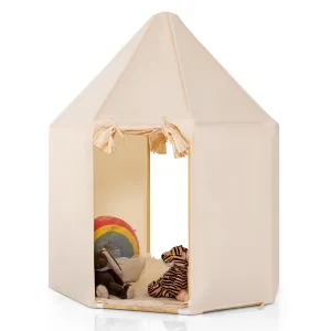 INFANS Kids Play Tent with Washable Mat, Anti-Trip Large Playhouse Toys with 2 Doors for Children Boys Girls, Indoor Outdoor Princess Tents Castle for Toddlers