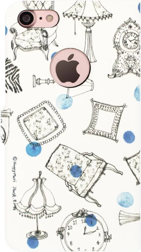 iPhone 8 Case/iPhone 7 Case French Cafe Diary Blue Notebook Type iPhone Cover [Japan Authorized Dealer]