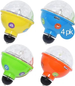 Izzy ‘n’ Dizzy Light Up Dreidel - 4 Pack - Bulb Flashes as it Spins - Flashing Dreidels for Chanukah - Chanukah Toys & Games & Hanukkah Gifts for Kids