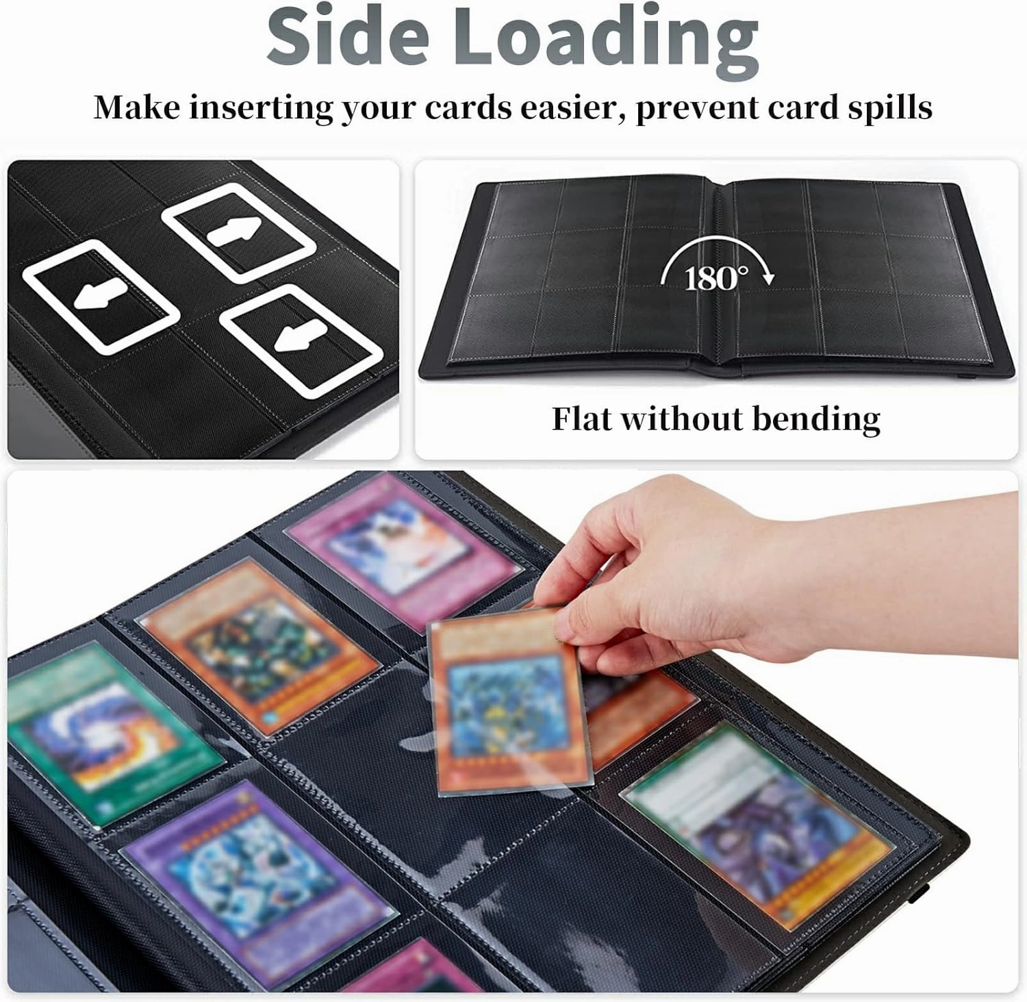 Japanese Koi Fish Card Binder, 9 Pocket Trading Card Album Folder Sleeves Side Loading 720 Pockets Premium PU Card Book Card Holder Binder Card Album for Game Cards/Sports Cards