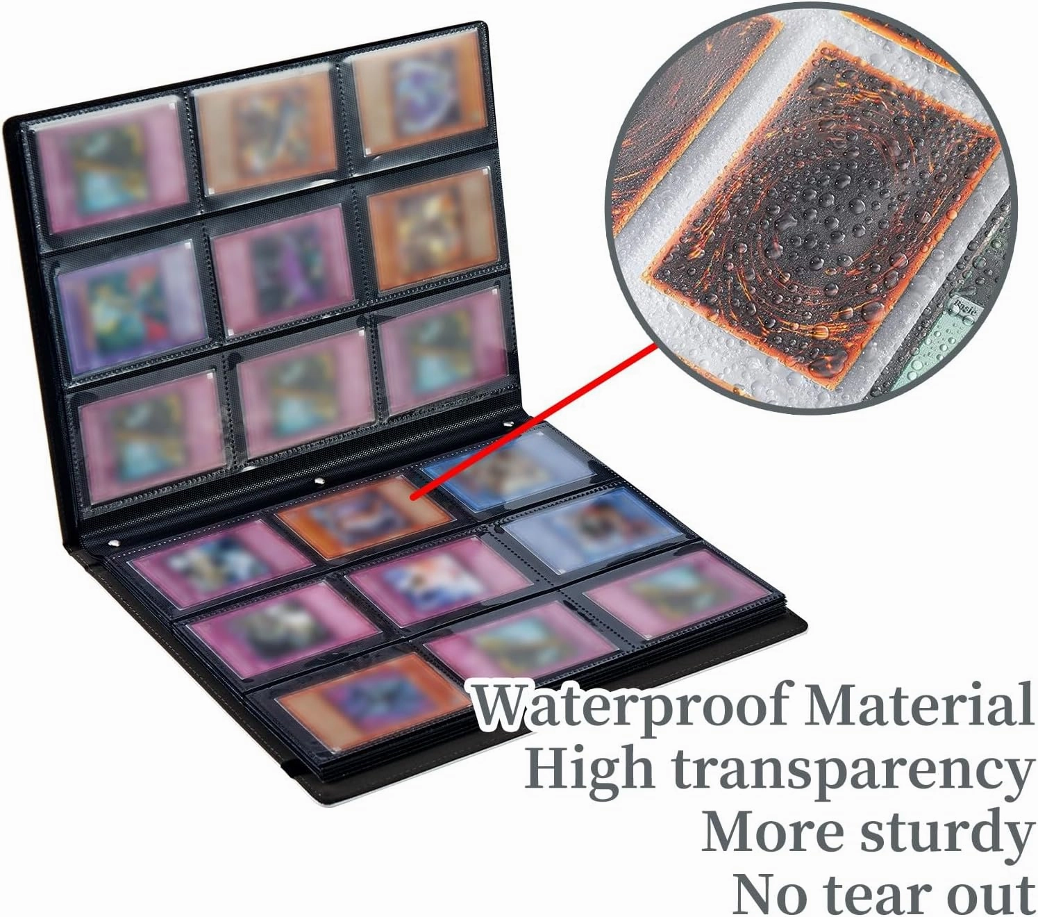 Japanese Koi Fish Card Binder, 9 Pocket Trading Card Album Folder Sleeves Side Loading 720 Pockets Premium PU Card Book Card Holder Binder Card Album for Game Cards/Sports Cards
