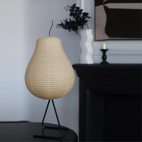 Japanese Pear-Shaped Floor Lamp – Noguchi-Inspired Rice Paper Lantern, Zen-Inspired Modern Design for Living Room, Bedroom, or Office