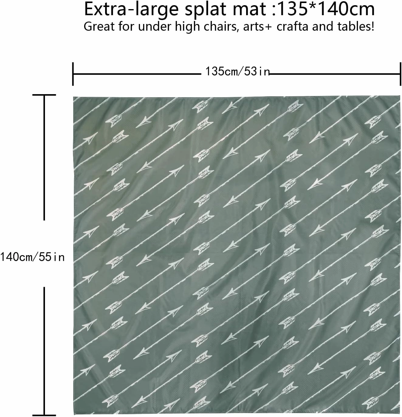 Joyo roy 135x140 cm Baby Floor Mat Splat Mat High Chair Mat Waterproof Mat Play Mat for Toddlers Splat Mat for Under High Chair Kids Placemats for Dining Table High Chair Mat for Floor Mat Under High