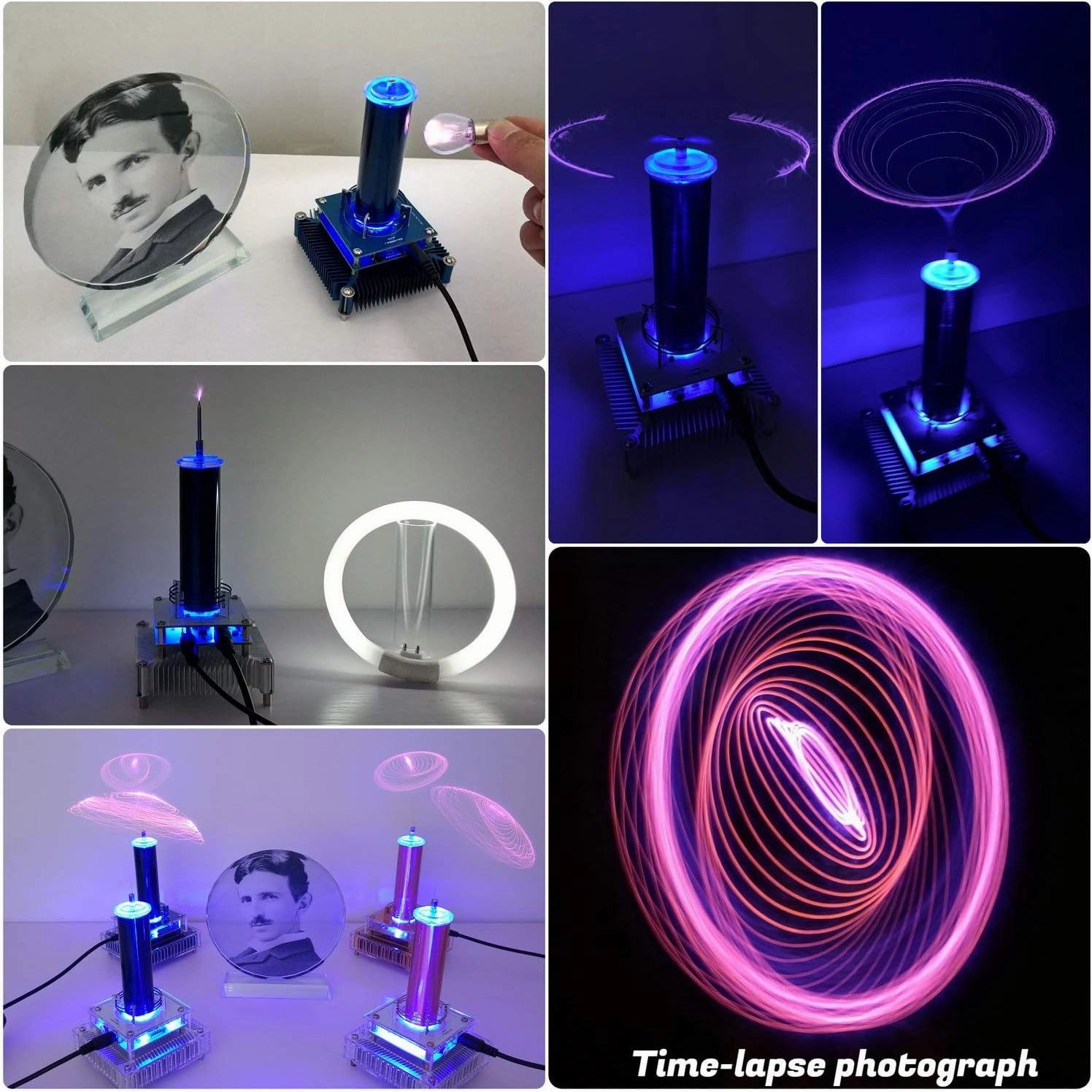 Joytech Music Tesla Coil Acrylic Base Shell Arc Plasma Loudspeaker Wireless Transmission Experiment Desktop Toy Model (YS05)