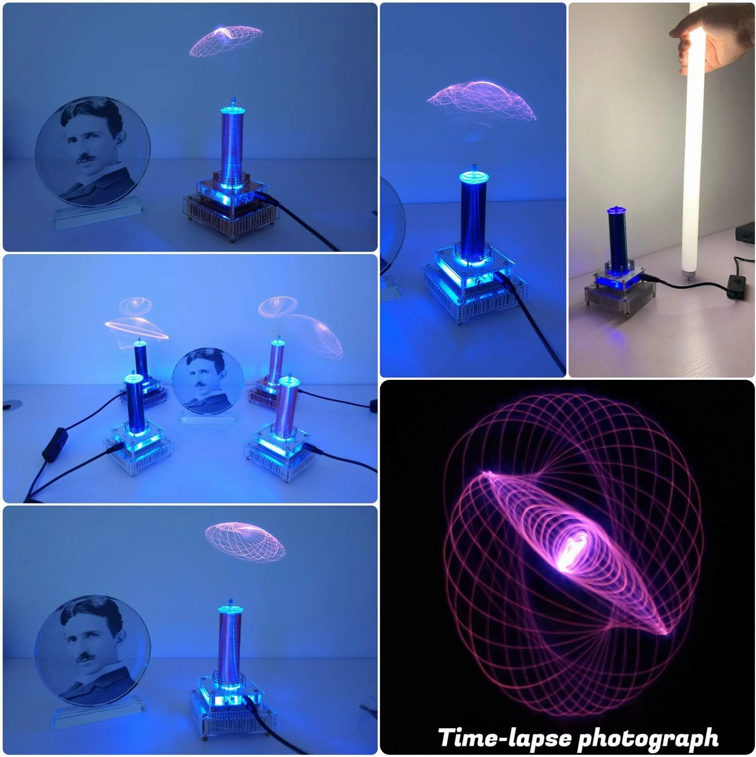 Joytech Music Tesla Coil Acrylic Base Shell Arc Plasma Loudspeaker Wireless Transmission Experiment Desktop Toy Model (YS05)