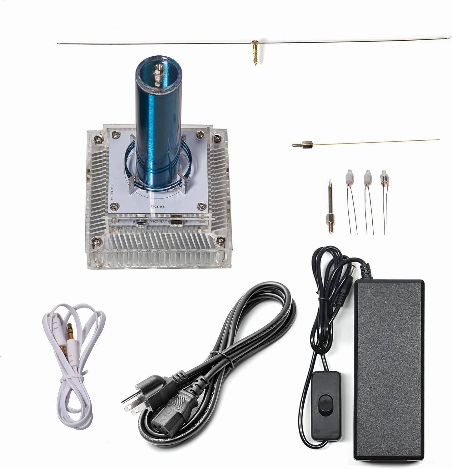Joytech Music Tesla Coil Acrylic Base Shell Arc Plasma Loudspeaker Wireless Transmission Experiment Desktop Toy Model (YS05)