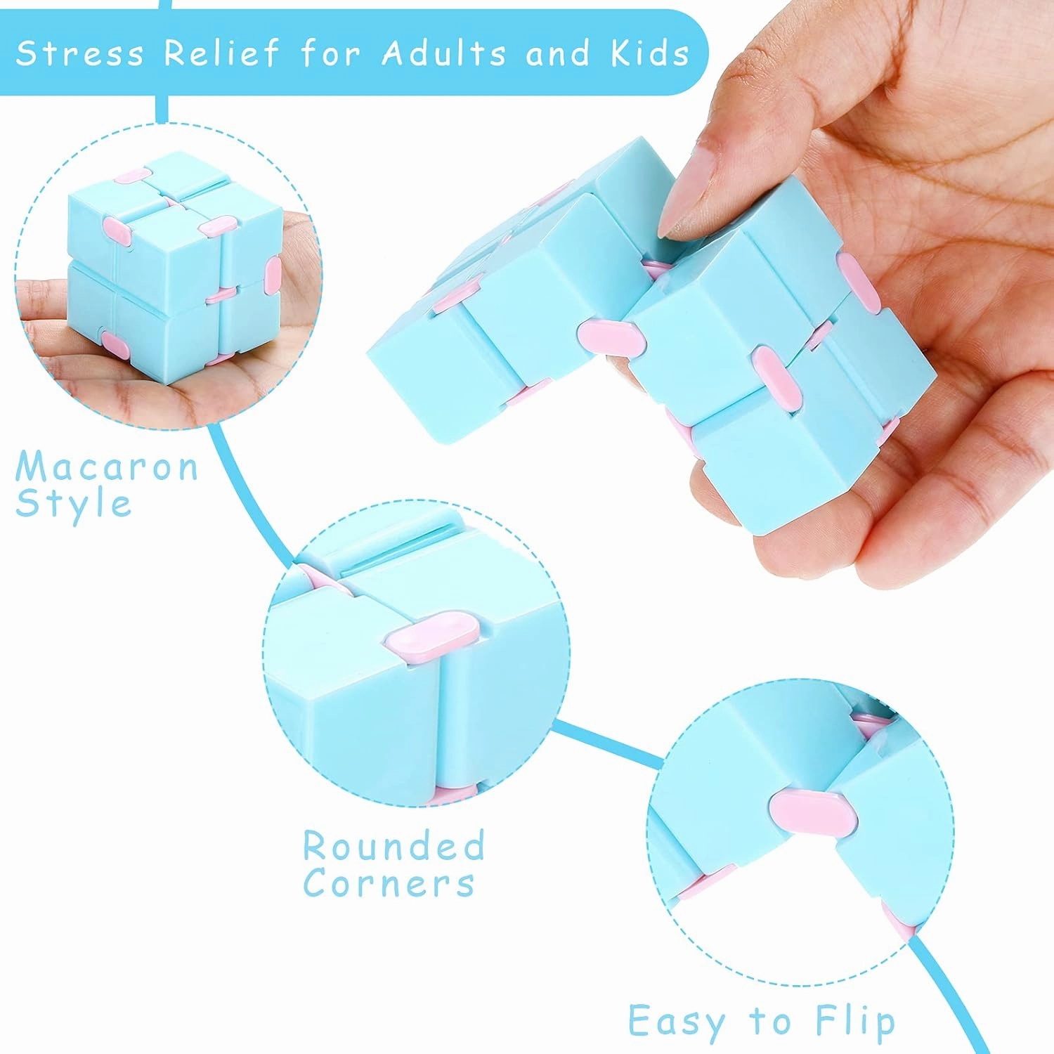 Junkin Bulk Fidget Pad Controller and Cube Toys Party Favors Mini Blocks Game Controller for Anxiety and Stress Relief Birthday Return Gifts Stocking Stuffers for Boy and Girl(48 Pcs)
