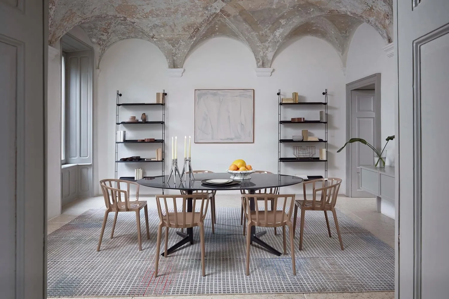Kartell SFCH-K5806-29 Dining Chair, Dove W20.1/D20.1/H29.5/SH18.1 inches (51/51/75/46 cm), Venice