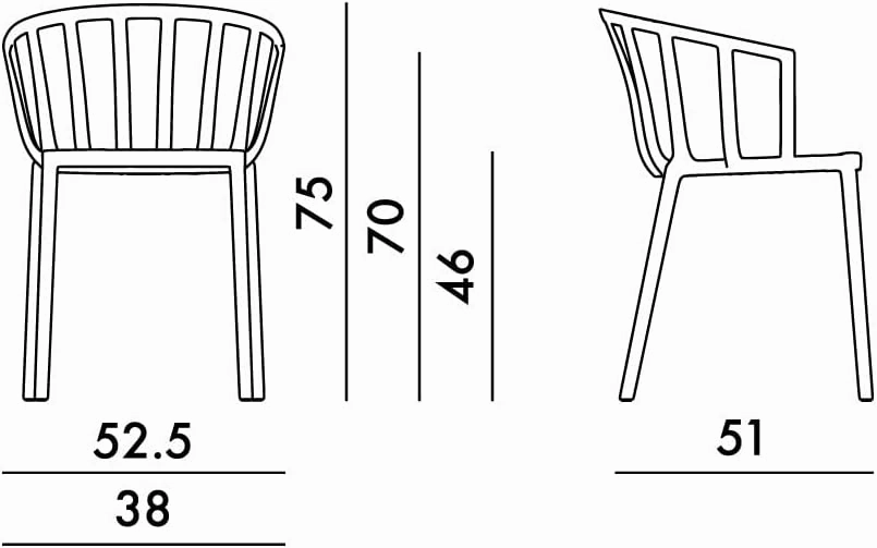 Kartell SFCH-K5806-09 Dining Chair, Black, W51/D51/H75/SH46cm Venice
