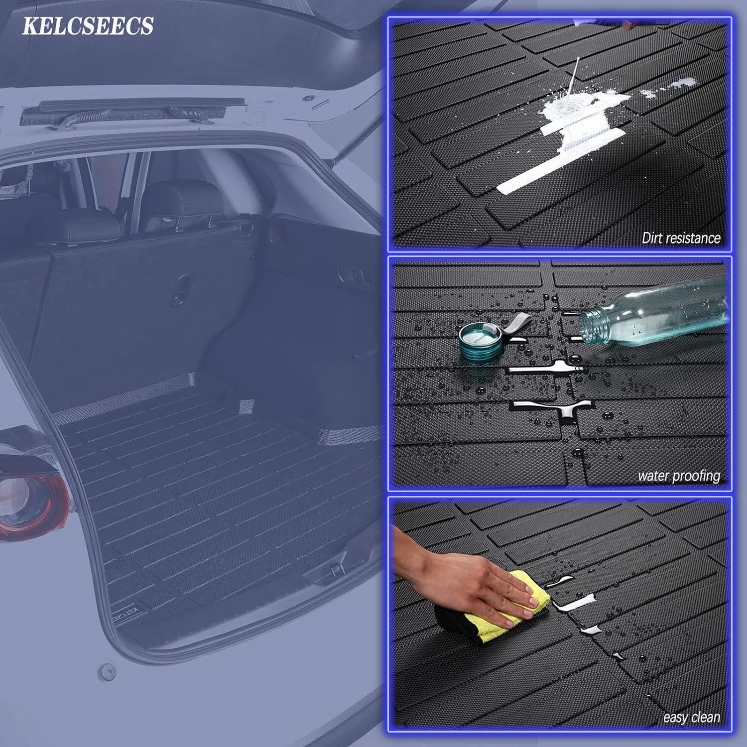 KELCSEECS Floor Mats & Cargo Liner Fit for Q7/SQ7 2025 2024-2020 All Weather Car Mats Automotive Cargo Mat Trunk Mat Q7 Trunk Liner Cargo Liner