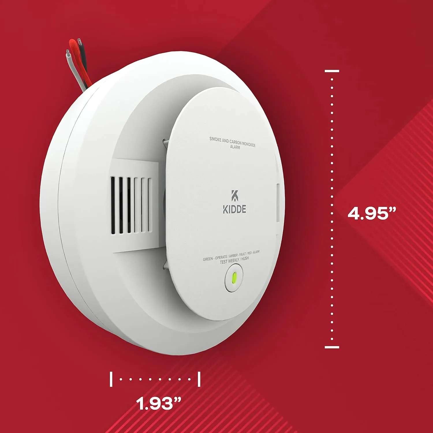 Kidde Hardwired Smoke & Carbon Monoxide Detector, AA Battery Backup, Interconnectable, LED Warning Light Indicators, 2 Count (Pack of 1)