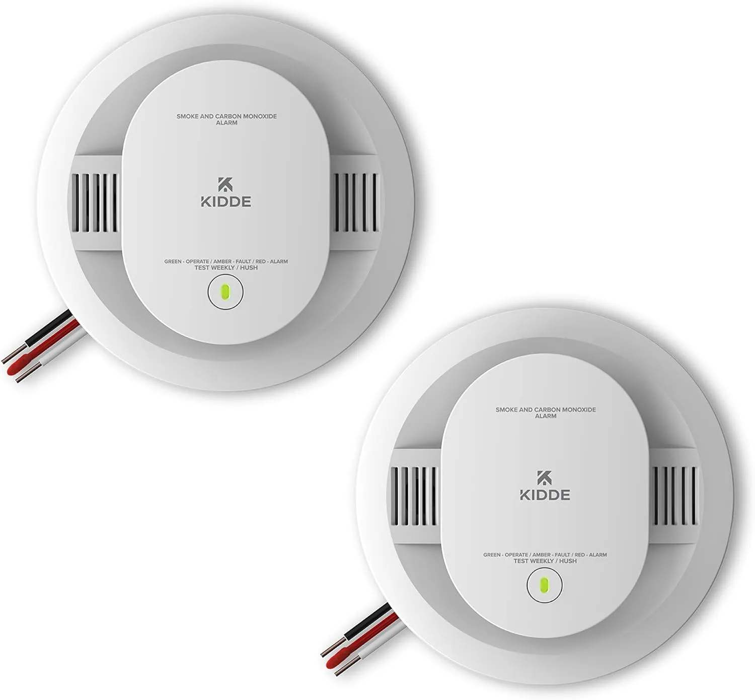 Kidde Hardwired Smoke & Carbon Monoxide Detector, AA Battery Backup, Interconnectable, LED Warning Light Indicators, 2 Count (Pack of 1)