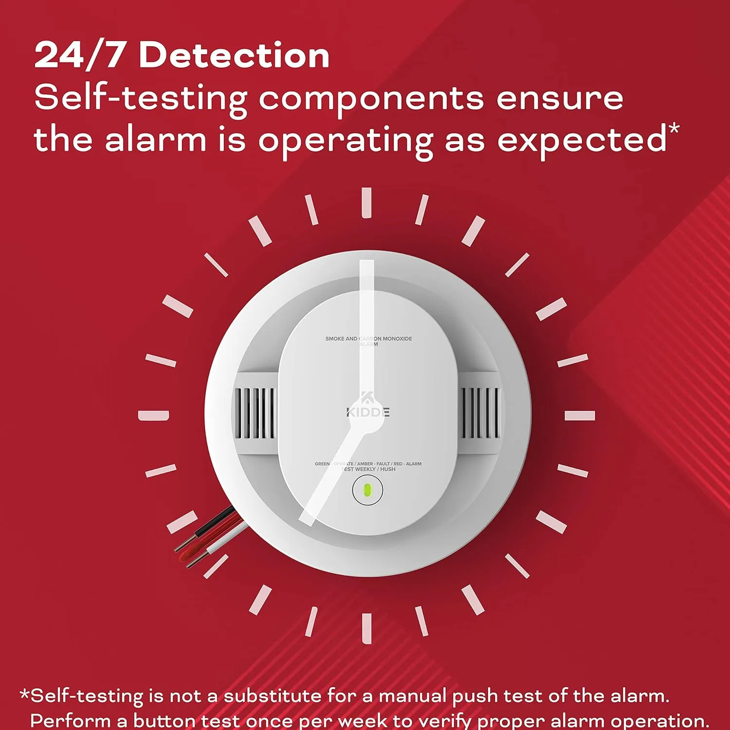 Kidde Hardwired Smoke & Carbon Monoxide Detector, AA Battery Backup, Voice Alerts, Interconnectable, LED Warning Light Indicators, 2 Pack