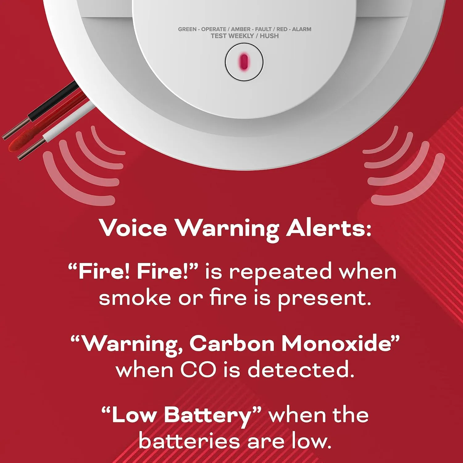 Kidde Hardwired Smoke & Carbon Monoxide Detector, AA Battery Backup, Voice Alerts, Interconnectable, LED Warning Light Indicators, 2 Pack