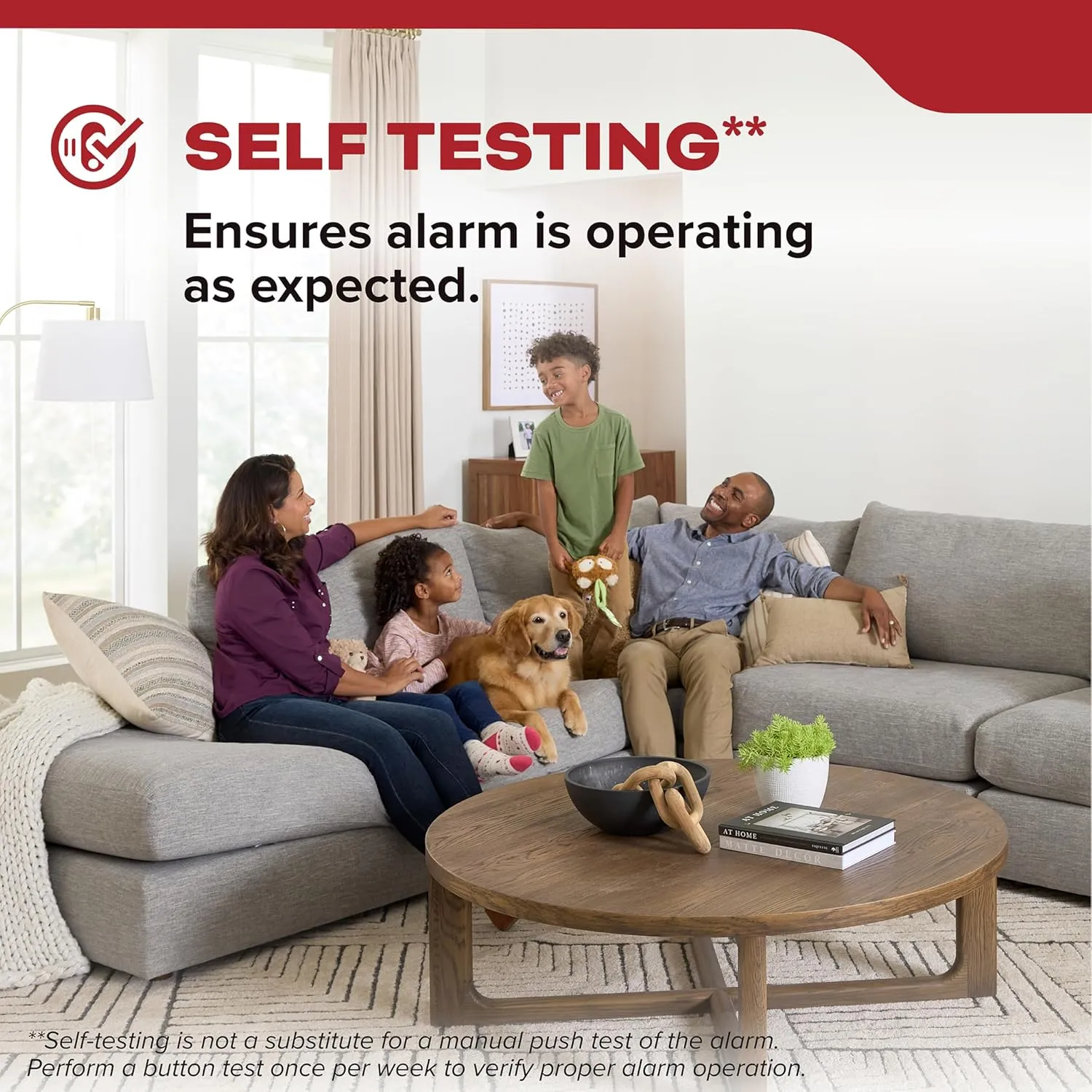 Kidde Hardwired Smoke Detector, 10-Year Battery Backup, Voice Alerts, Interconnectable, LED Warning Light Indicators