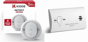 Kidde Smoke Detector with Carbon Monoxide Alarm, Battery Powered with LEDs and Test Buttons