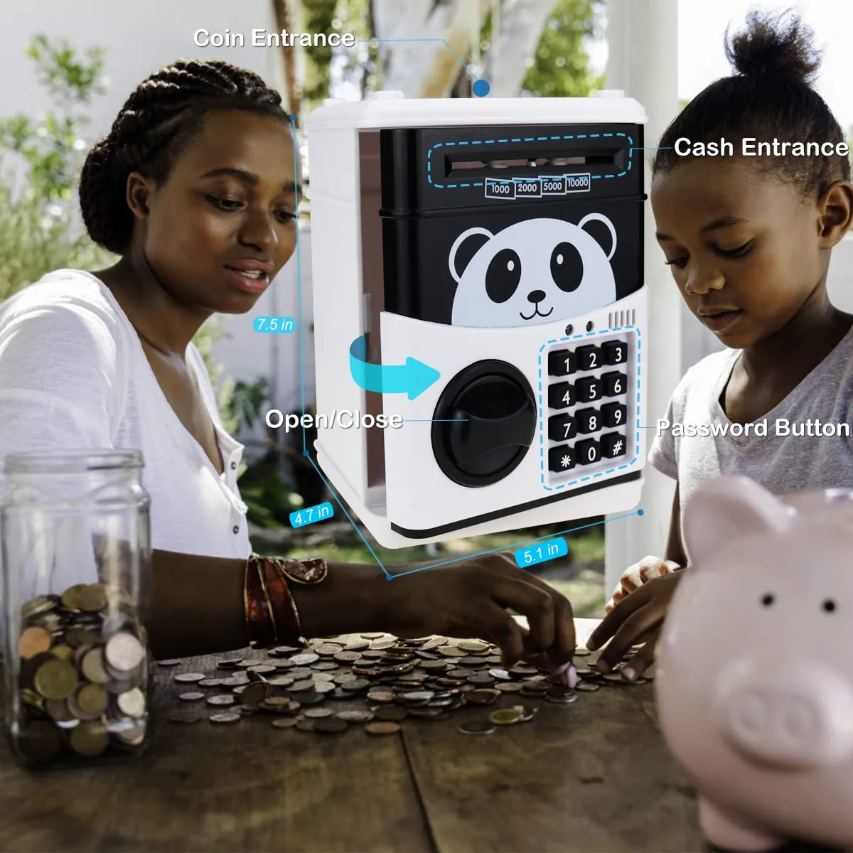 Kids Electronic Password Safe Mini ATM Piggy Bank Toy for 3-14 Year Old Boys and Girls