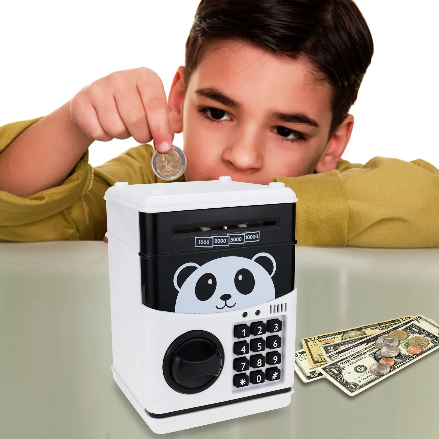 Kids Electronic Password Safe Mini ATM Piggy Bank Toy for 3-14 Year Old Boys and Girls