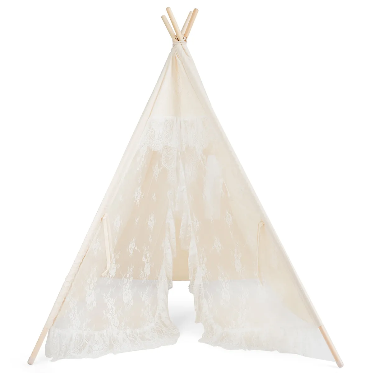 Kids Lace Teepee Tent Folding Children Playhouse with Bag