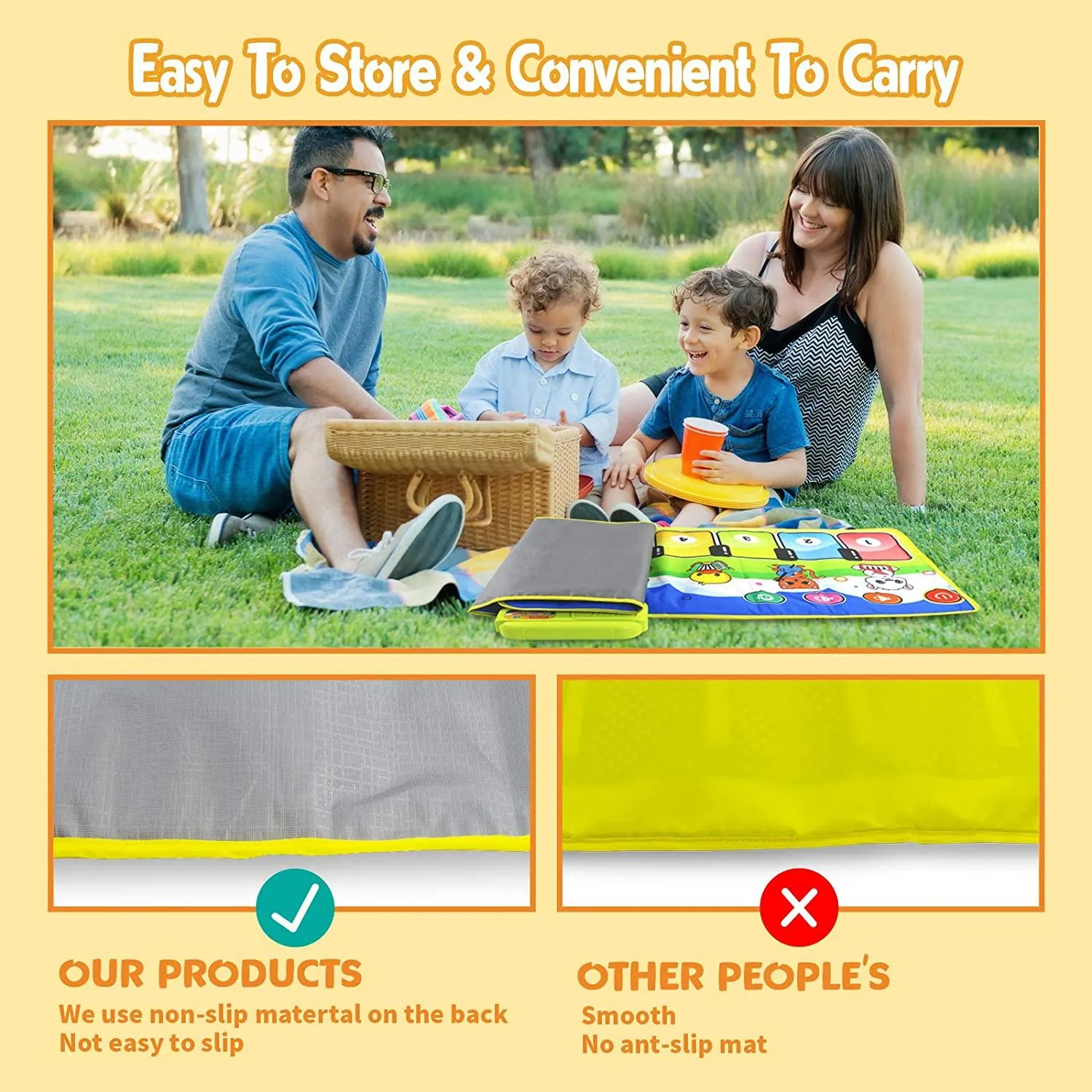 Kids Piano Mat – Musical Keyboard Dance Mat with Animal Sounds & Touch Play Features Electronic Music Blanket Toy (110cm x 36cm) – Fun, Educational & Portable Gift for Kids