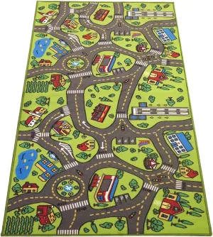 Kids Rug Playmat City Life Great for Playing with Cars and Toys - Play Learn and Have Fun Safely - Educational Road Traffic Play Mat for Bedroom Play Room Game Safe Area (x Large)