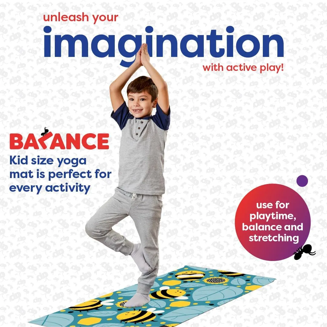 Kids Yoga Mat - Yoga Mat for Kids, Yoga Mats for Home Workout, Travel Yoga Mat, Yoga Mat Non Slip, 60” x 24”, 3mm Free of Toxic Phthalates
