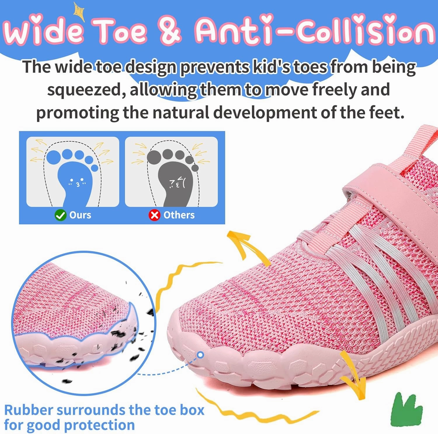 Kids Barefoot Shoes Boys Girls Footwear Toddler Shoes Wide Toe Box Hiking Flexible Zero Drop Sole Minimalist Sneakers Lightweight Breathable Slip On Running Tennis for Indoor Outdoor Little Big Kid