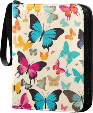 Kigai Colorful Butterfly Card Binder - 400 Pockets Card Holder with 50 Sleeves, Trading Card Album Folder for Boys Girls