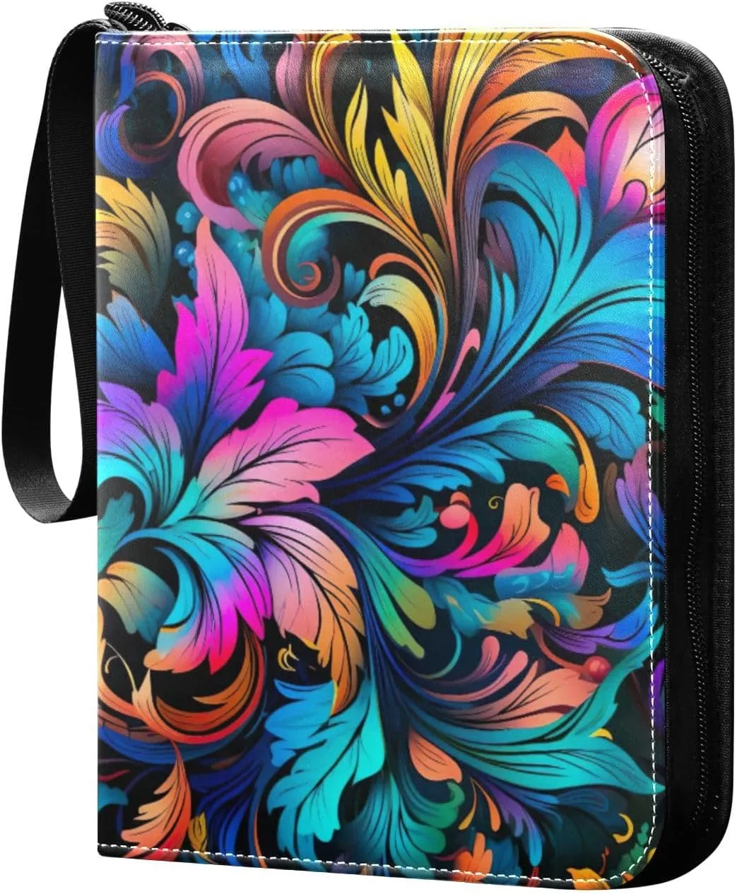 Kigai Colorful Floral Pattern Card Binder - 400 Pockets Card Holder with 50 Sleeves, Trading Card Album Folder for Boys Girls