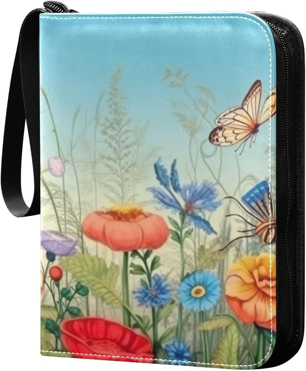 Kigai Colorful Flower Card Binder - 400 Pockets Card Holder with 50 Sleeves, Trading Card Album Folder for Boys Girls