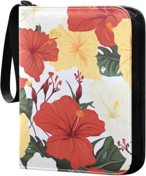 Kigai Colorful Flowers Card Binder - 400 Pockets Card Holder with 50 Sleeves, Trading Card Album Folder for Boys Girls