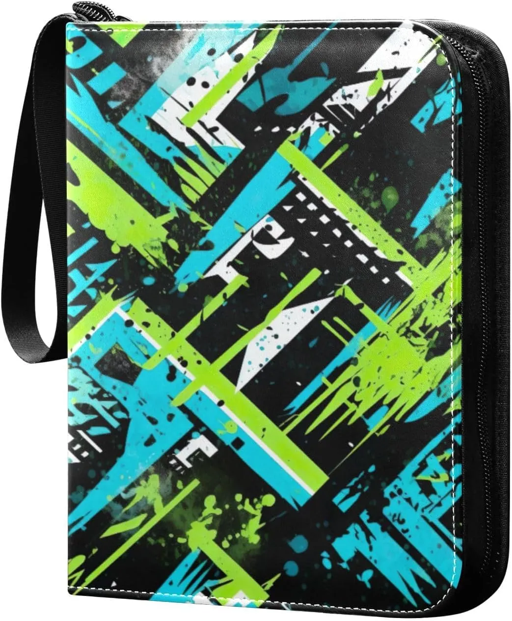 Kigai Colorful Graffiti Card Binder - 400 Pockets Card Holder with 50 Sleeves, Trading Card Album Folder for Boys Girls
