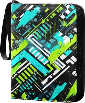 Kigai Colorful Graffiti Card Binder - 400 Pockets Card Holder with 50 Sleeves, Trading Card Album Folder for Boys Girls