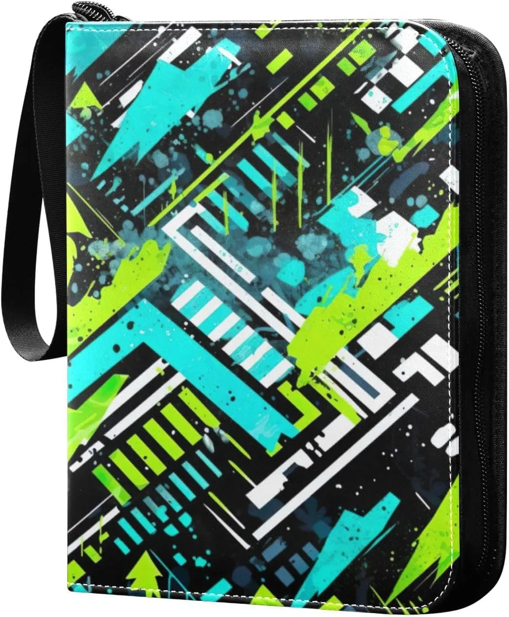 Kigai Colorful Graffiti Card Binder - 400 Pockets Card Holder with 50 Sleeves, Trading Card Album Folder for Boys Girls