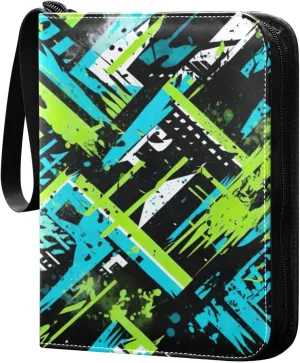 Kigai Colorful Graffiti Card Binder - 400 Pockets Card Holder with 50 Sleeves, Trading Card Album Folder for Boys Girls