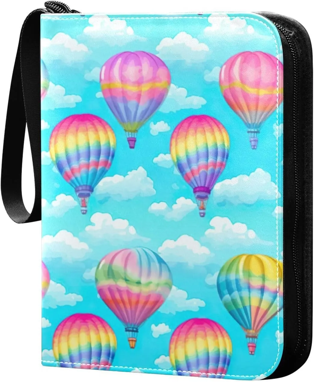 Kigai Colorful Hot Air Balloon Card Binder - 400 Pockets Card Holder with 50 Sleeves, Trading Card Album Folder for Boys Girls