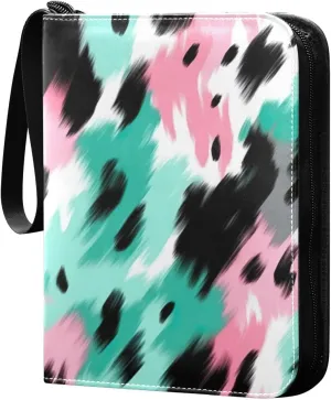 Kigai Colorful Leopard Card Binder - 400 Pockets Card Holder with 50 Sleeves, Trading Card Album Folder for Boys Girls