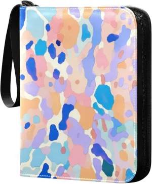 Kigai Colorful Leopard Print Card Binder - 400 Pockets Card Holder with 50 Sleeves, Trading Card Album Folder for Boys Girls
