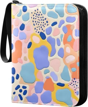 Kigai Colorful Pattern Card Binder - 400 Pockets Card Holder with 50 Sleeves, Trading Card Album Folder for Boys Girls