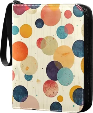 Kigai Colorful Polka Dots Card Binder - 400 Pockets Card Holder with 50 Sleeves, Trading Card Album Folder for Boys Girls