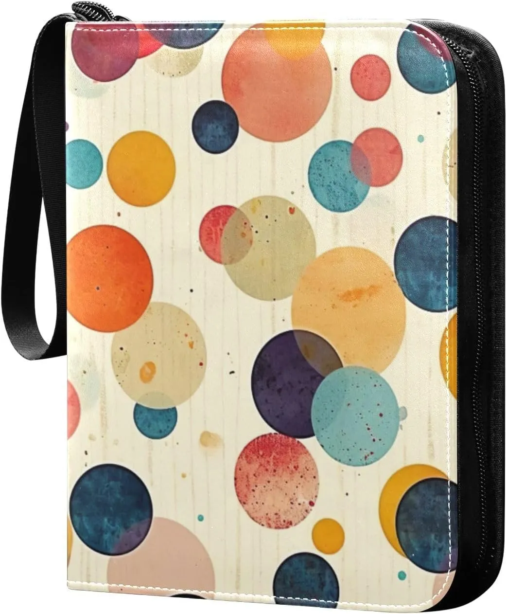 Kigai Colorful Polka Dots Card Binder - 400 Pockets Card Holder with 50 Sleeves, Trading Card Album Folder for Boys Girls